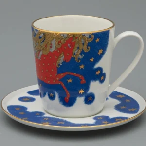 Tea cup and saucer, Bell shape, Year of the Horse design 300ml