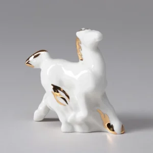 Lomonosov Porcelain Sculpture of the Horse (zodiac sign) in gold