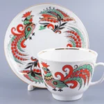 Lomonosov Porcelain Gift cup and saucer "Two Roosters" 350 ml