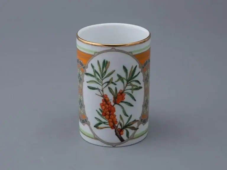 Lomonosov Porcelain Gift Set Mug Siberian sea buckthorn 400ml