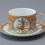 Lomonosov Porcelain  cup and saucer Siberian Sea Buckthorn ,250ml