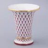 LOMONOSOV IMPERIAL PORCELAIN FLOWER VASE RED NET EMPIRE 20 CM