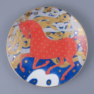 Lomonosov Porcelain Decorative plate 195 mm Ellipse shape, Year of the Horse