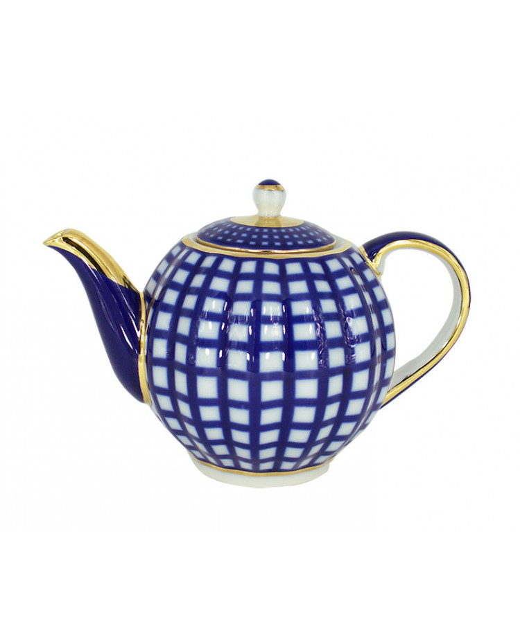 LOMONOSOV IMPERIAL PORCELAIN TEAPOT TULIP COBALT CELL 3 CUPS 600 ml