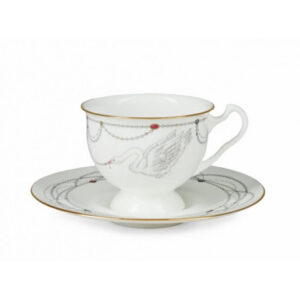 LOMONOSOV IMPERIAL BONE CHINA PORCELAIN ESPRESSO CUP AISEDORA SWAN LAKE  240 ml