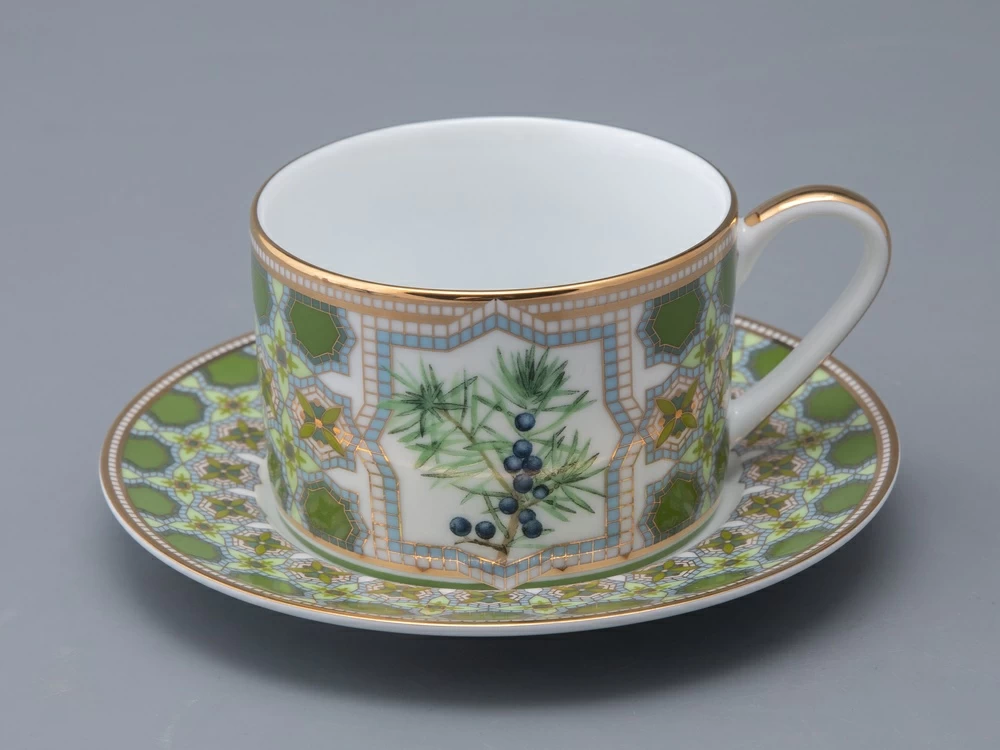 Lomonosov Porcelain cup and saucer Juniper 250ml