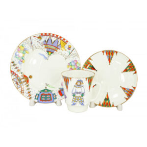 LOMONOSOV IMPERIAL BONE CHINA PORCELAIN ESPRESSO CUP SET MAY BALLET PETRUSHKA 165 ml