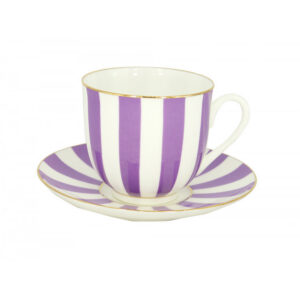 LOMONOSOV IMPERIAL BONE CHINA PORCELAIN ESPRESSO CUP YES AND NO PURPLE 180 ml