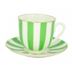 LOMONOSOV IMPERIAL BONE CHINA PORCELAIN ESPRESSO CUP YES AND NO GREEN 180 ml