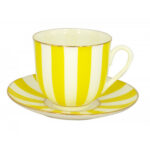 LOMONOSOV IMPERIAL BONE CHINA PORCELAIN ESPRESSO CUP YES AND NO YELLOW180 ml
