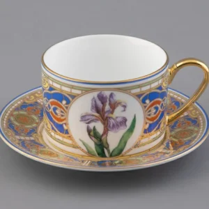 LOMONOSOV IMPERIAL PORCELAIN TEACUP AND SAUCER SOLO Delicate Iris 300 ml