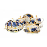 LOMONOSOV IMPERIAL PORCELAIN TEA SET SERVICE TULIP GOLDEN GARDEN 20 items