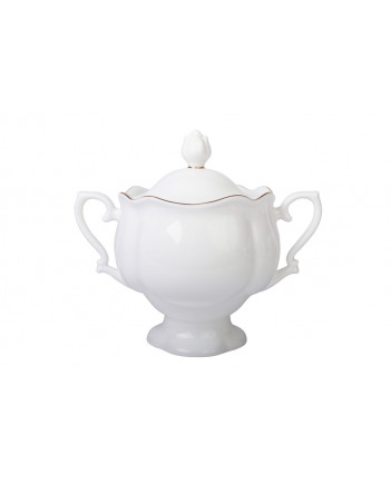 LOMONOSOV IMPERIAL PORCELAIN SUGAR BOWL NATASHA GOLDEN EDGE 300 ml