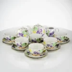 Lomonosov Imperial Porcelain Tea Set Service Tulip Forest Violet 20 Items