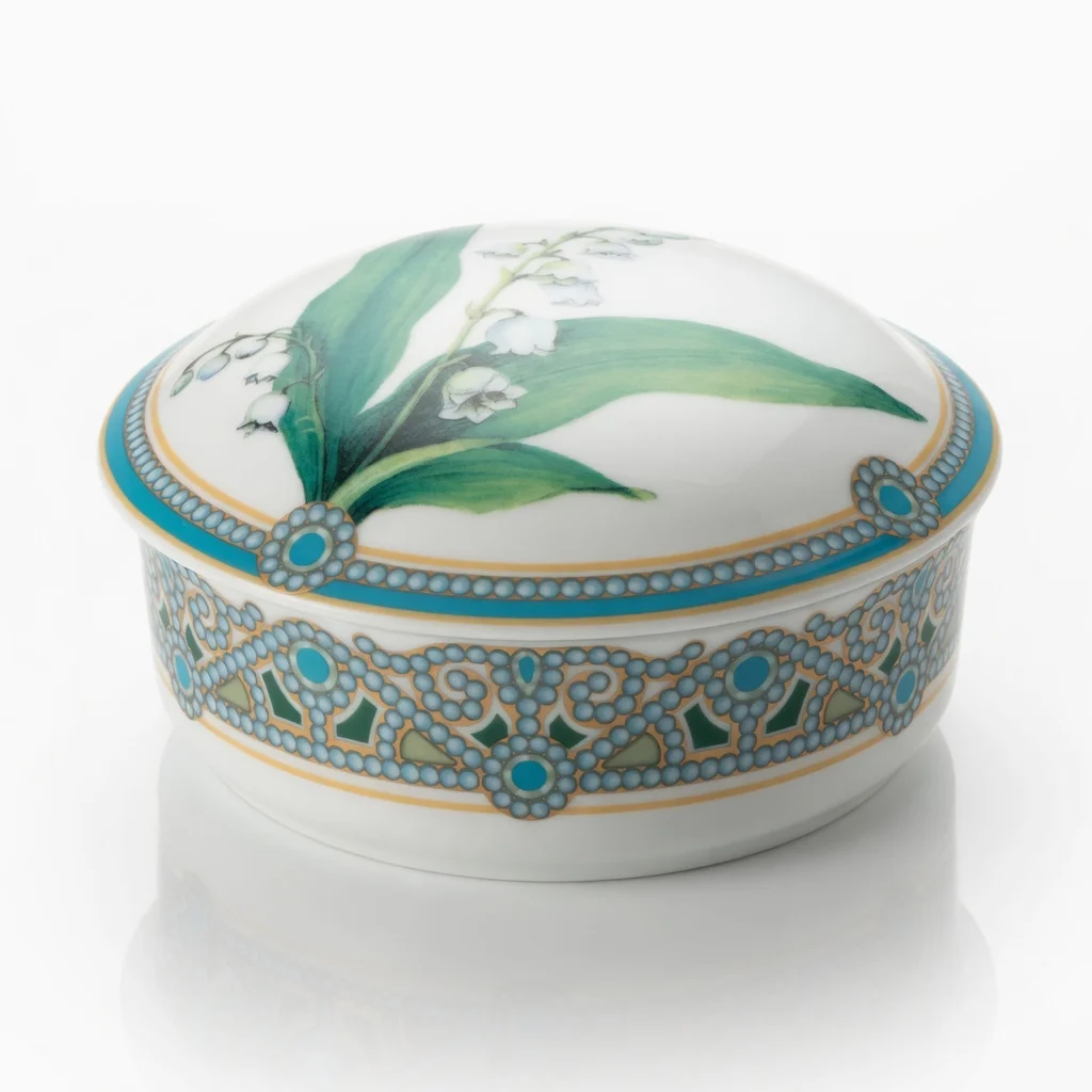 Lomonosov Porcelain Jewelry box Lily of the valley
