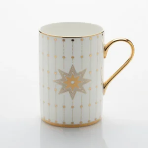 Lomonosov Imperial Bone China Porcelain Coffee Mug Idyll Azure Gold 400 Ml