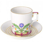 Lomonosov Imperial Porcelain Teacup and Saucer Moscow River 220 ml