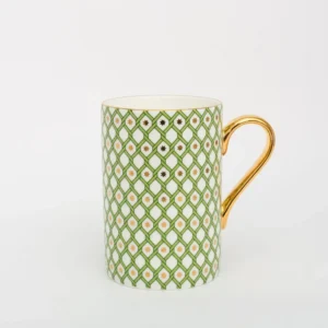 Lomonosov Imperial Bone China Porcelain Coffee Mug Idyll Green Lime V.1 400 Ml