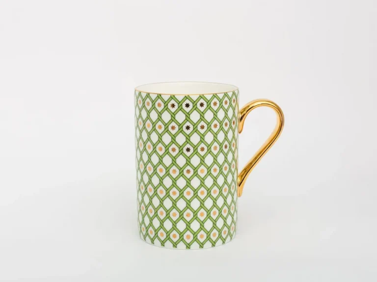 Lomonosov Imperial Bone China Porcelain Coffee Mug Idyll Green Lime V.1 400 Ml