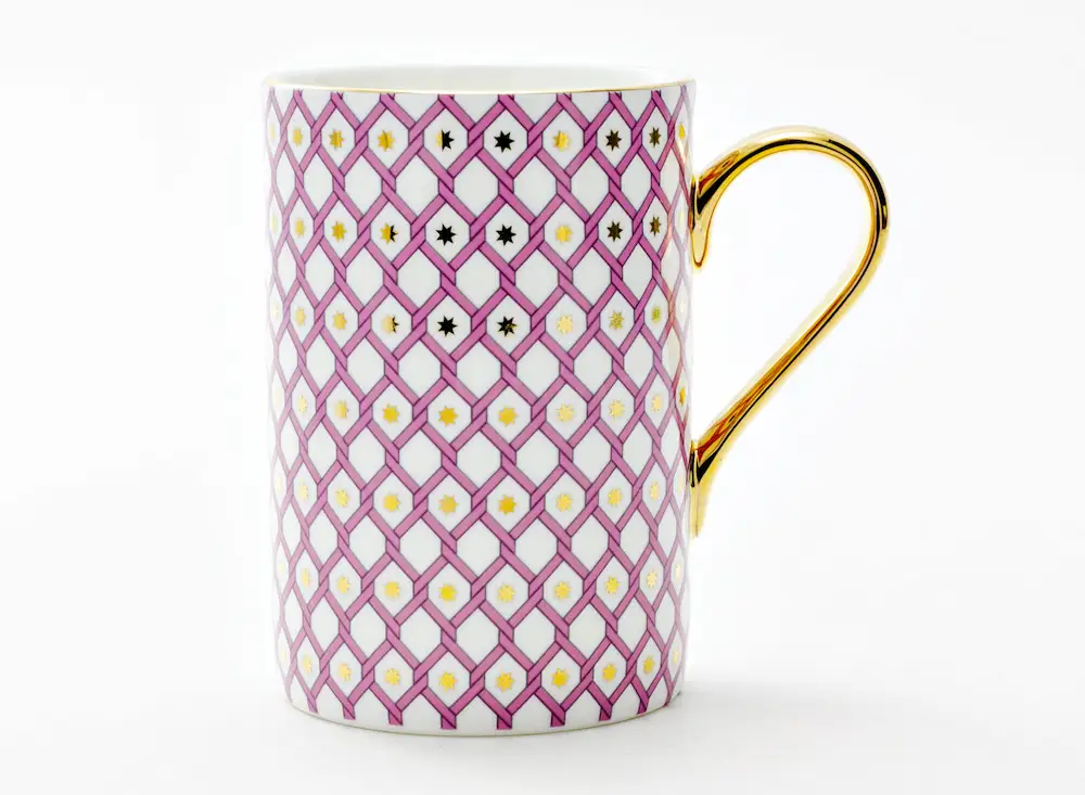 Lomonosov Imperial Bone China Porcelain Coffee Mug Idyll Pink V.1 400 Ml