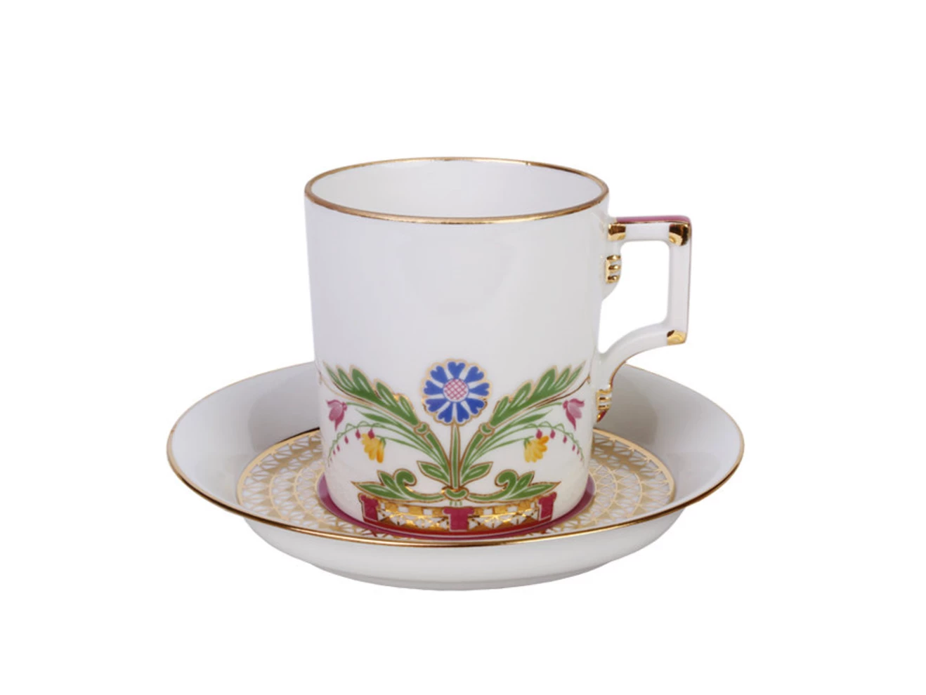Lomonosov Imperial Porcelain Teacup and Saucer Moscow River 220 ml