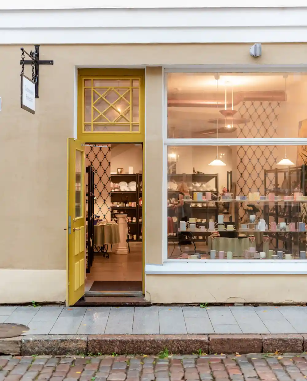 Lomonosov Porcelain shop window at Pikk 36, Tallinn Old Town