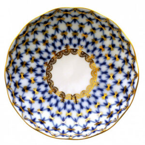 Lomonosov Imperial Porcelain Cobalt Net Jam Dish – Tulip Shape