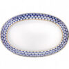 LOMONOSOV IMPERIAL PORCELAIN SERVING PLATTER OVAL HERRING DISH COBALT NET 25 cm